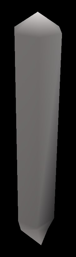 A very large, very tall, very thick pillar. It uses a white rock bottom texture, a grey checkerboard texture used by some pillars in Act 1, and an unknown texture for its top.