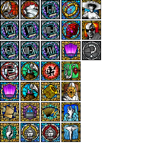 Placeholder Bewitchment icons, taken directly from Bayonetta 2.
