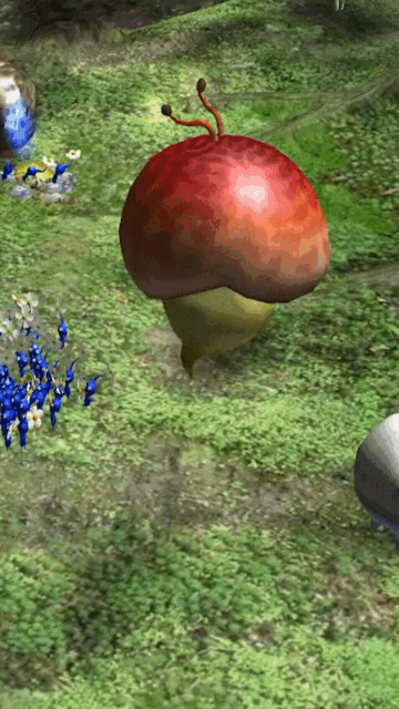 Pikmin,_cannon_beetle_rock_interact.gif
