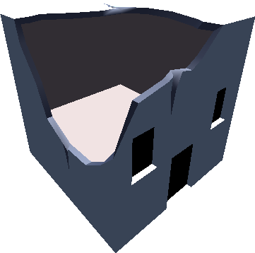 That same house but the segment with the curved corner is destroyed. That same house but the segment with the curved corner is destroyed.