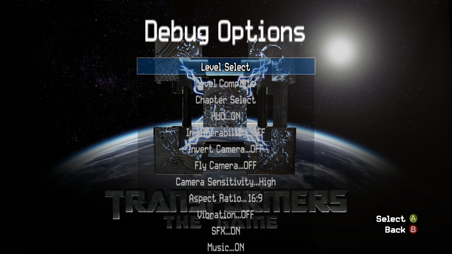 Debug Menu 1