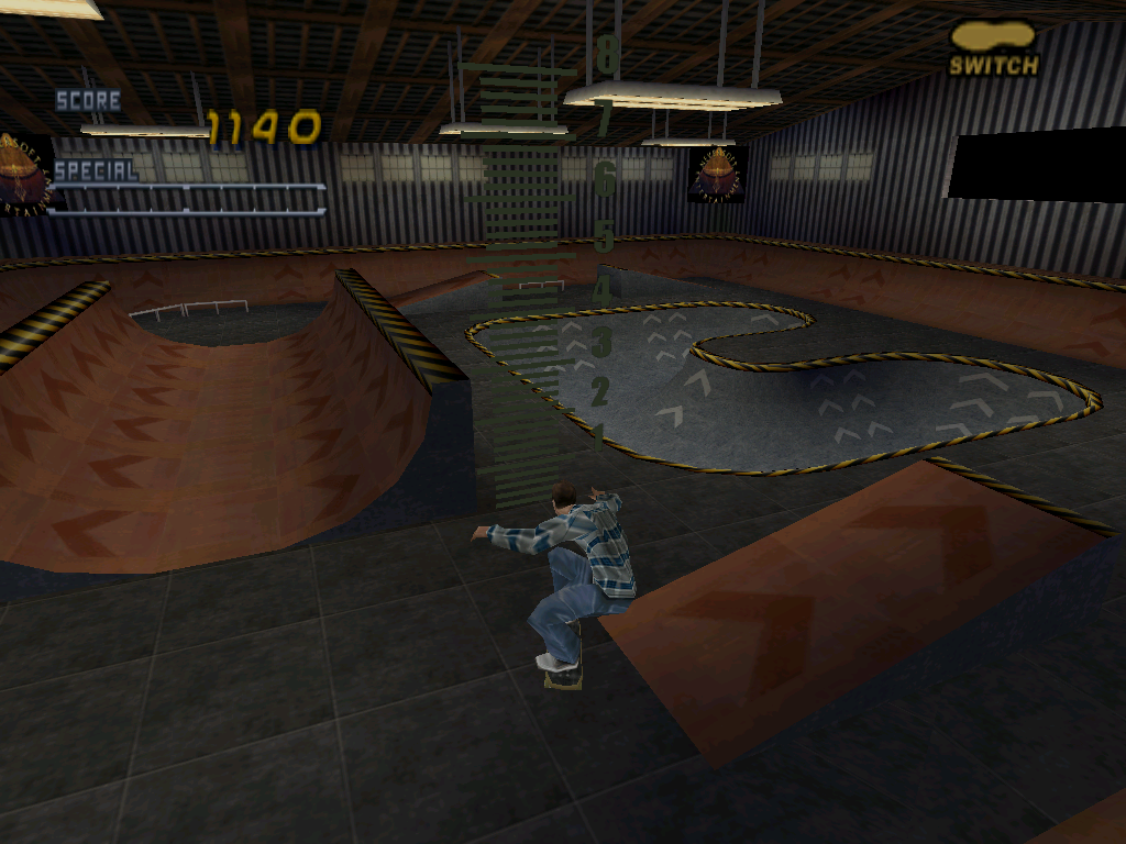 Using Jetpack Mode to take a better look at the scale measure nearby the Half-Pipe. Note the window on the right with nothing outside of it. Using Jetpack Mode to take a better look at the scale measure nearby the Half-Pipe. Note the window on the right with nothing outside of it.