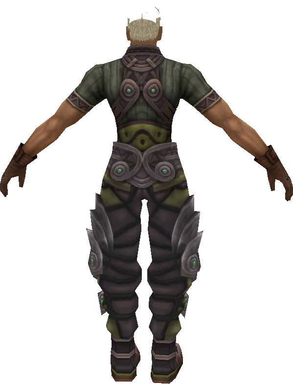 Gadolt, when viewed from behind. Ignore the white spot on his head, that's a rendering error. Gadolt, when viewed from behind. Ignore the white spot on his head, that's a rendering error.