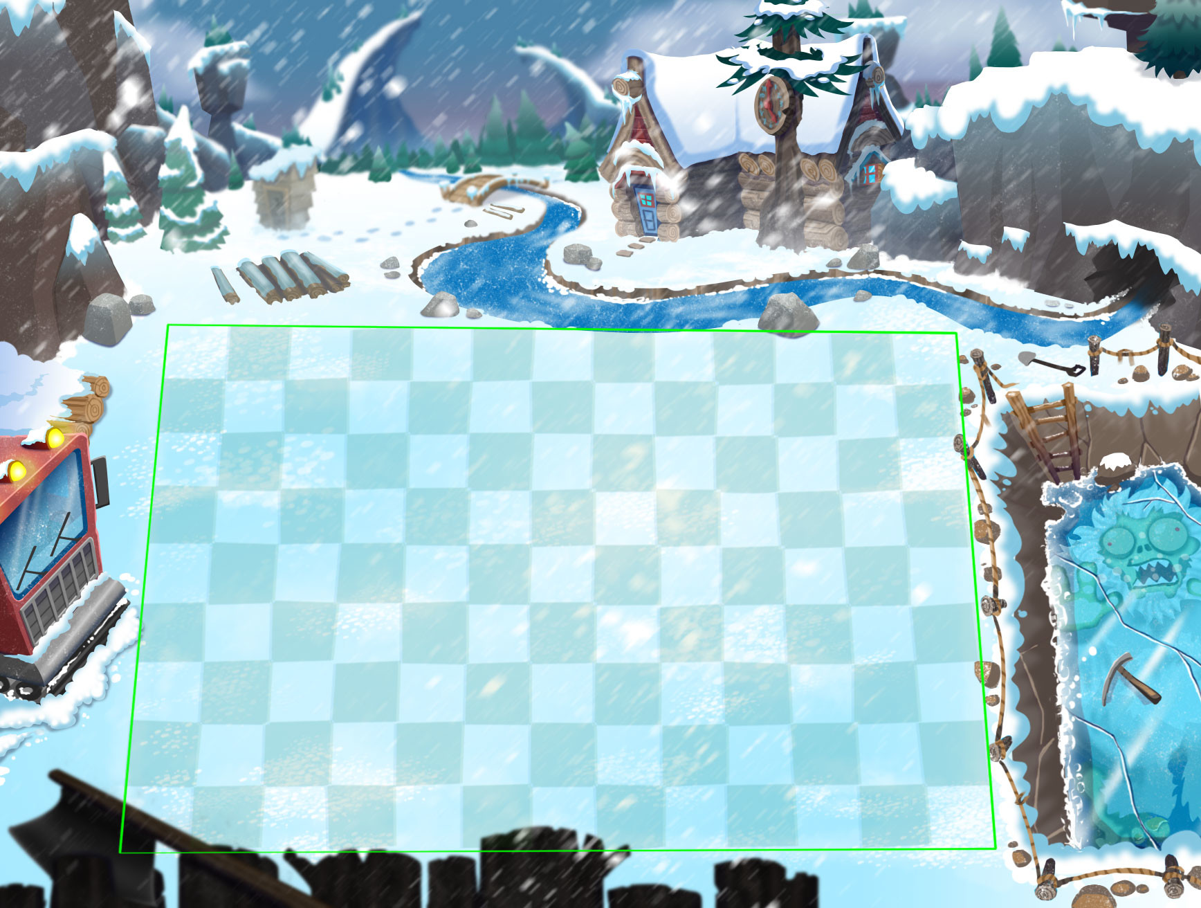 Art of a snowy lawn. Art of a snowy lawn.