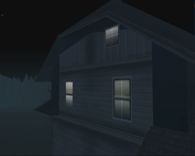 A light for a non-existent window on the left side of the house to the right of the Happy Endings Retirement Home. A light for a non-existent window on the left side of the house to the right of the Happy Endings Retirement Home.