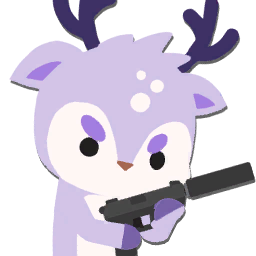 A light purple deer