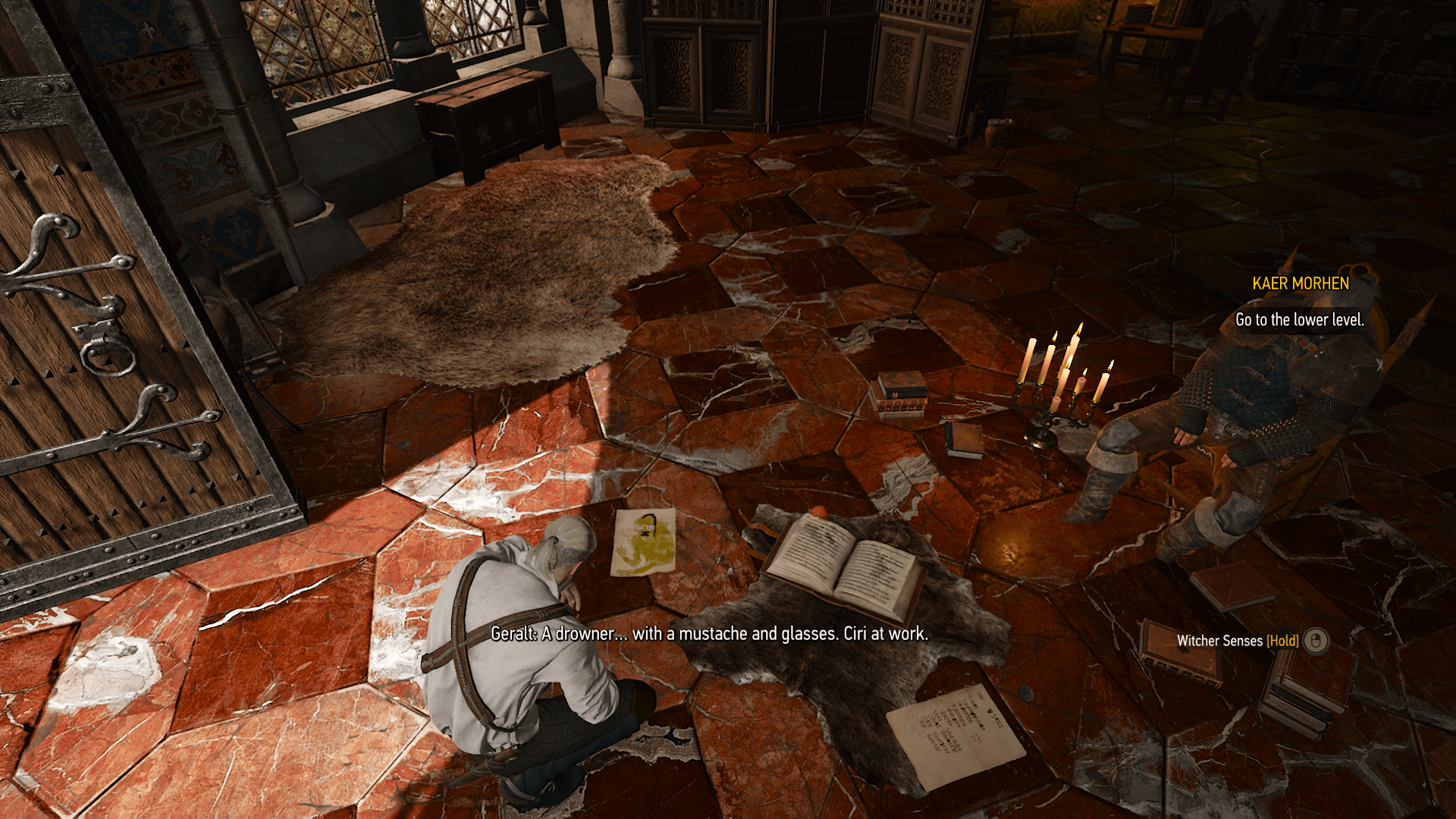 Examining Ciri's drawing
