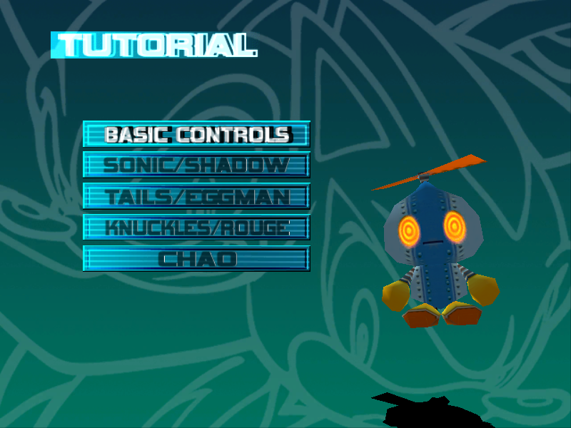 SonicAdventure2PC_TutorialMenu.png