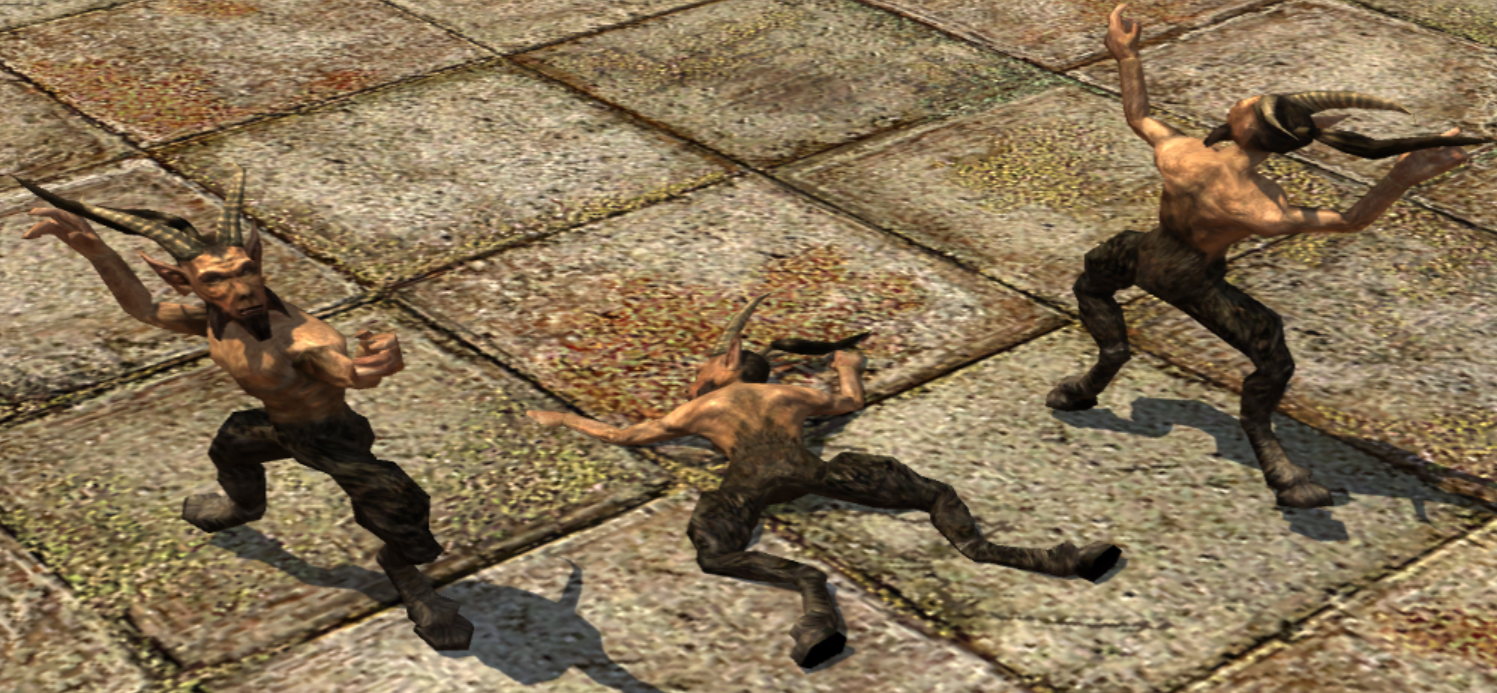Decorative Satyr corpse with black alpha texture applied on it in the Editor Decorative Satyr corpse with black alpha texture applied on it in the Editor