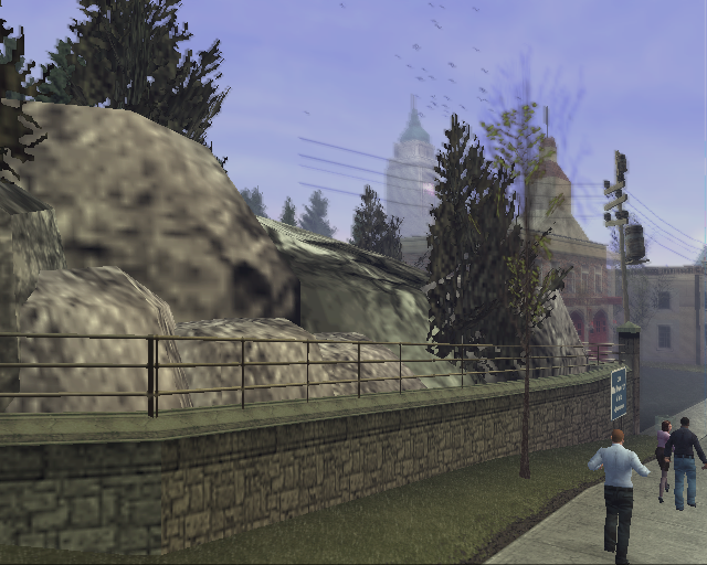 By the fire station. By the fire station.