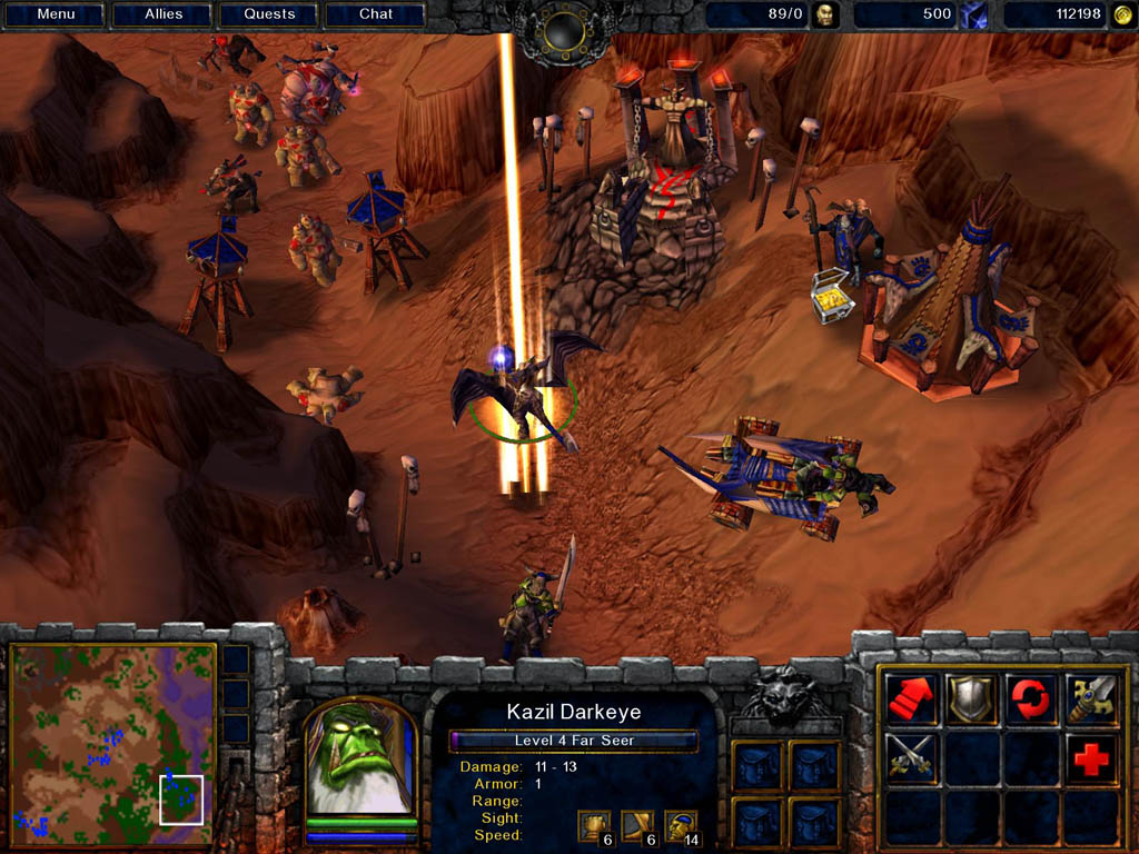It seems the game was originally less restrictive on where you could build. Few things to note here, the different models for the Centaur, the lack of splat textures beneath the buildings and the Mana Stone resource. It seems the game was originally less restrictive on where you could build. Few things to note here, the different models for the Centaur, the lack of splat textures beneath the buildings and the Mana Stone resource.