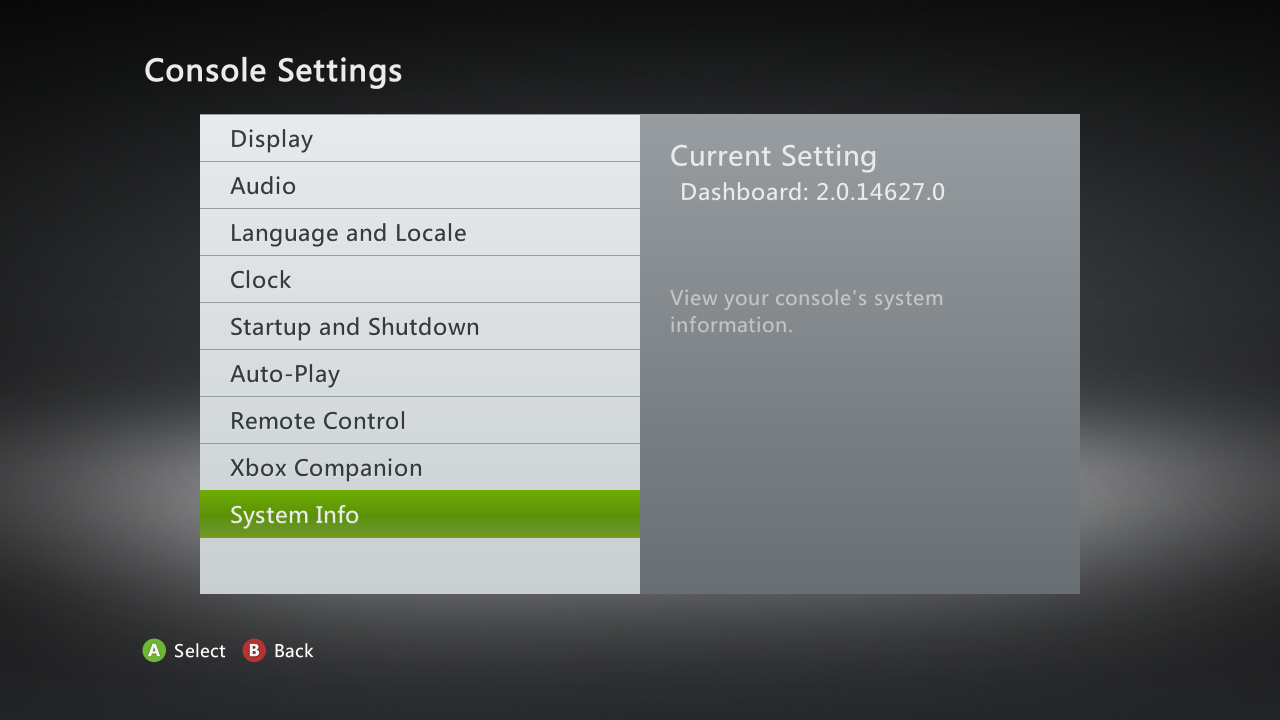 System Info button System Info button