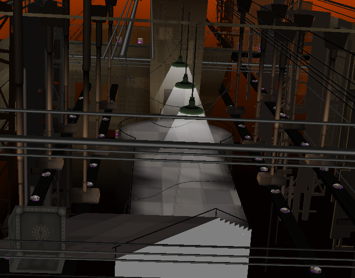 The barrel room. It's very detailed, but seems incomplete (missing one elevator). The barrel room. It's very detailed, but seems incomplete (missing one elevator).
