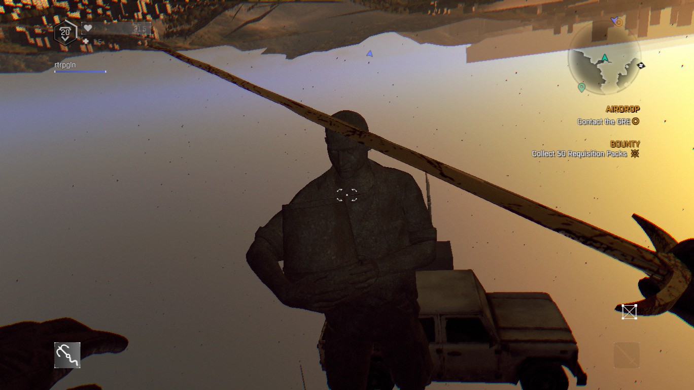 Closeup of man holding bucket.