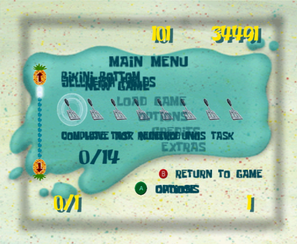 The early pause menu.