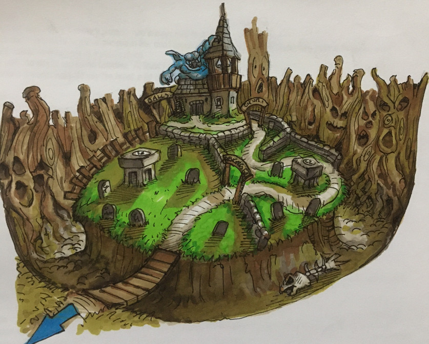 The long and winding road through the Cemetery where Conker would have a second encounter with the Gargoyle from Hungover. The long and winding road through the Cemetery where Conker would have a second encounter with the Gargoyle from Hungover.