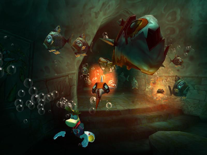 A screenshot of the scrapped underwater chase sequence. A screenshot of the scrapped underwater chase sequence.