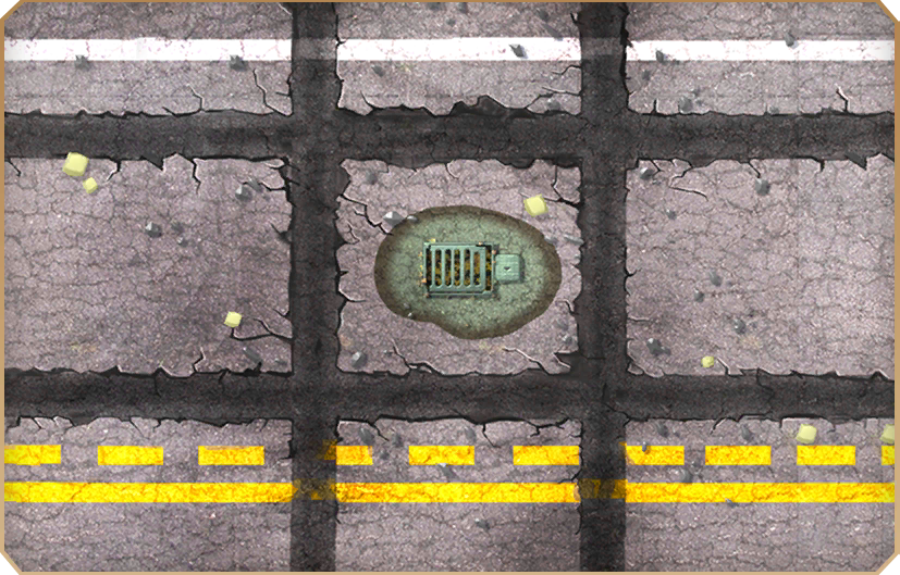 Ouch. The water has already been drained, and the pool is more rounded. There is a road edge marker at the top and middle lane marker at the bottom of the map, where the final has the middle lane marker through the middle. The road is much brighter.