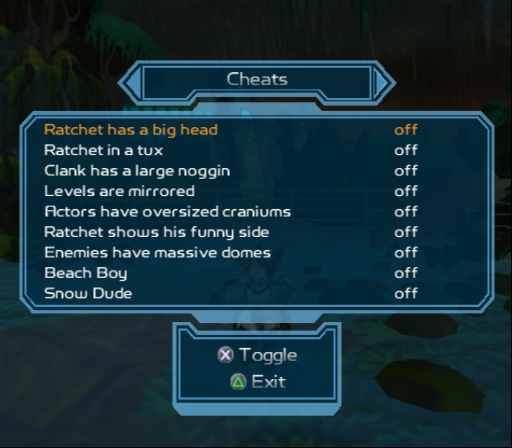 Ratchet2_Retail_MenuCheats.png