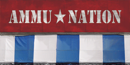 Unused "Ammu Nation" shop sign texture in The Meat Quarter.