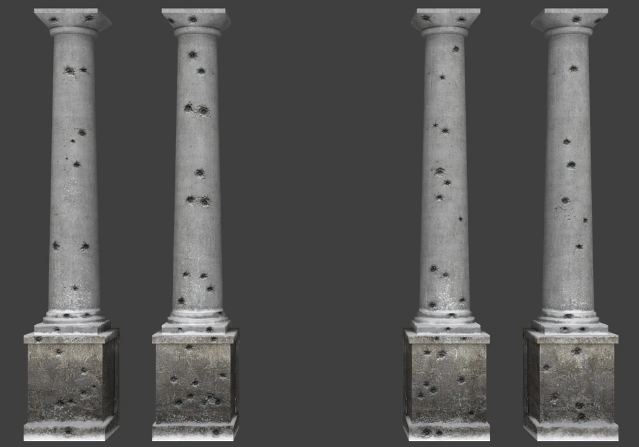 Bullet-ridden Pillars Bullet-ridden Pillars