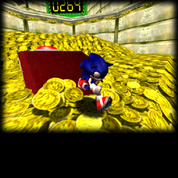 The lighting on Sonic is different and it's impossible to fill the vault that high with 264 rings.
