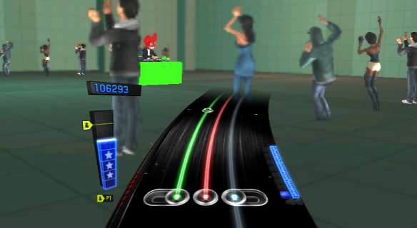 Another angle of the stage, showing the "spectators" in front of the DJ.