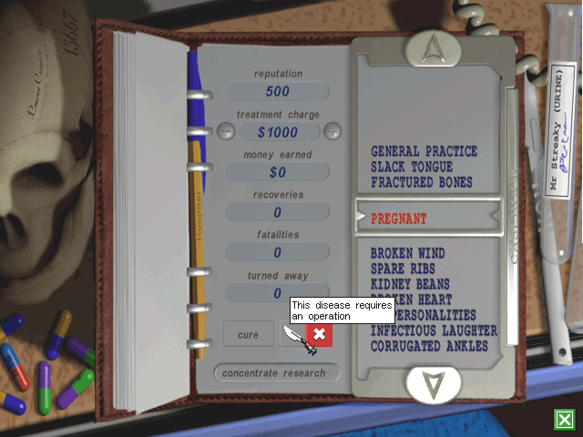 Drug casebook screen