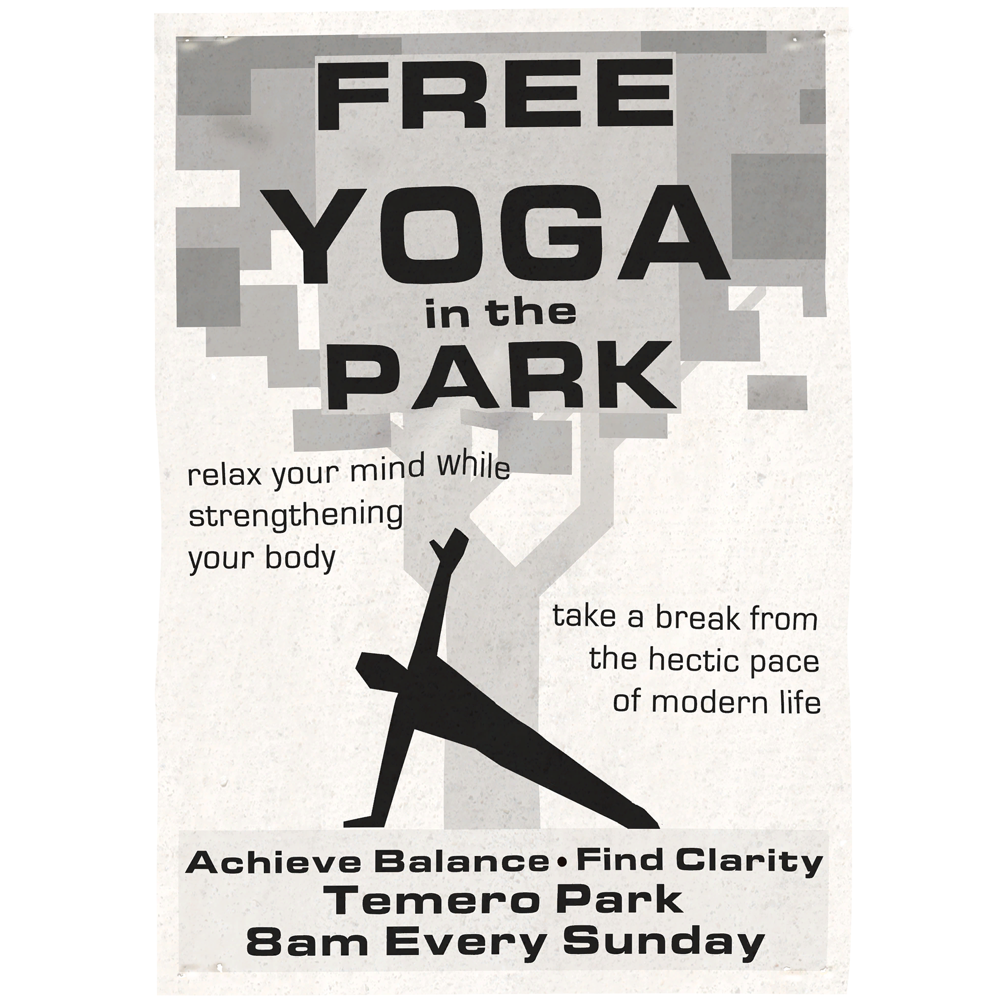 Flyer offering free yoga classes