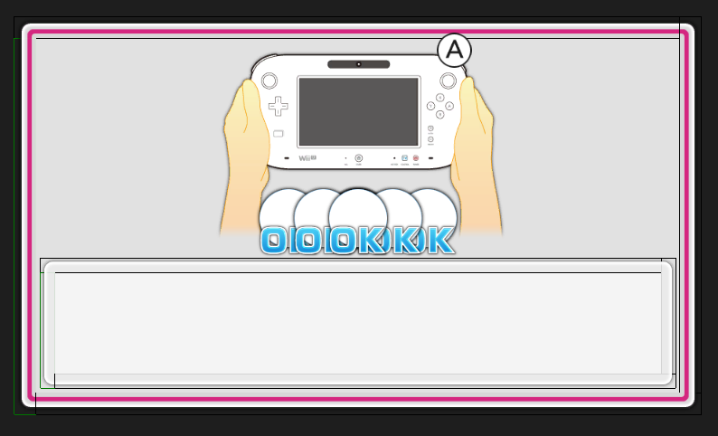 Unused "Hold the Wii U GamePad horizontally and press A" graphic. This suggests that the developers originally planned for two or more players to use GamePads simultaneously.