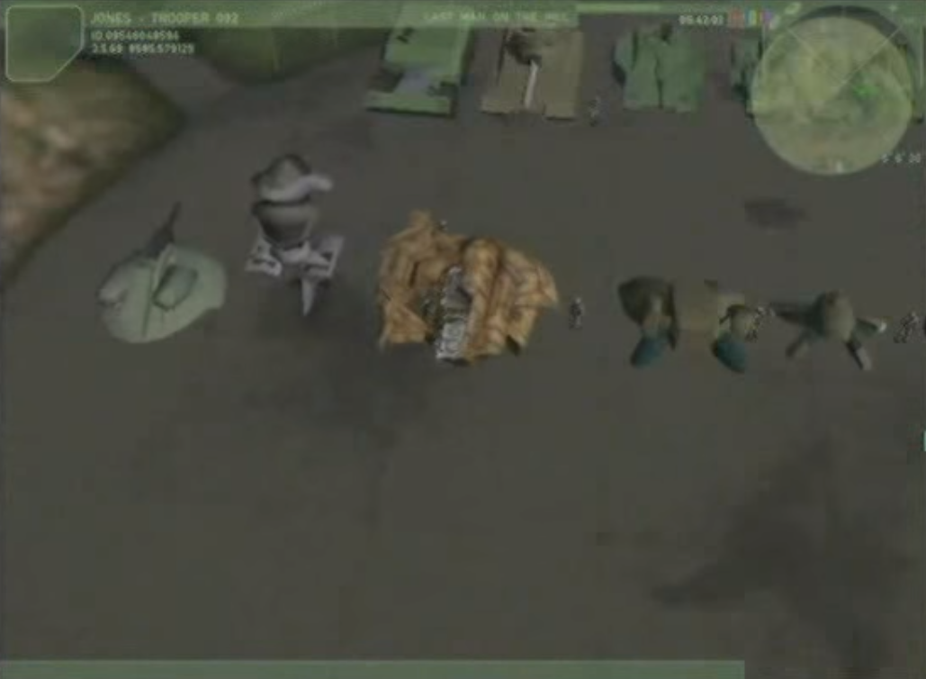 This tank, previously seen in Lehto's concept art, made an appearance in Halo's RTS era. The Halo 2 Developer Commentary reveals it was called the Horseshoe Crab tank, and would later be incarnated as the Covenant Seraph.