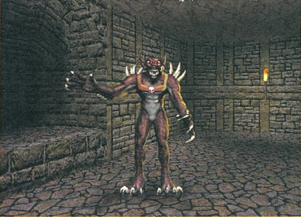Joystick No 90 page 68. Devil inside unrecognised dungeon. Probably non-existent, but the step on the left isn't present anywhere in the game.