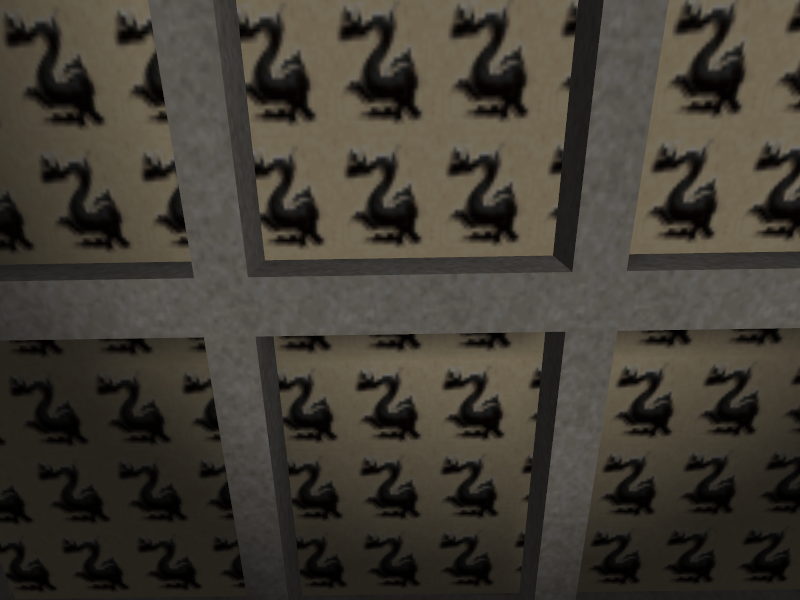 Roof of the room containing the upper staircase.