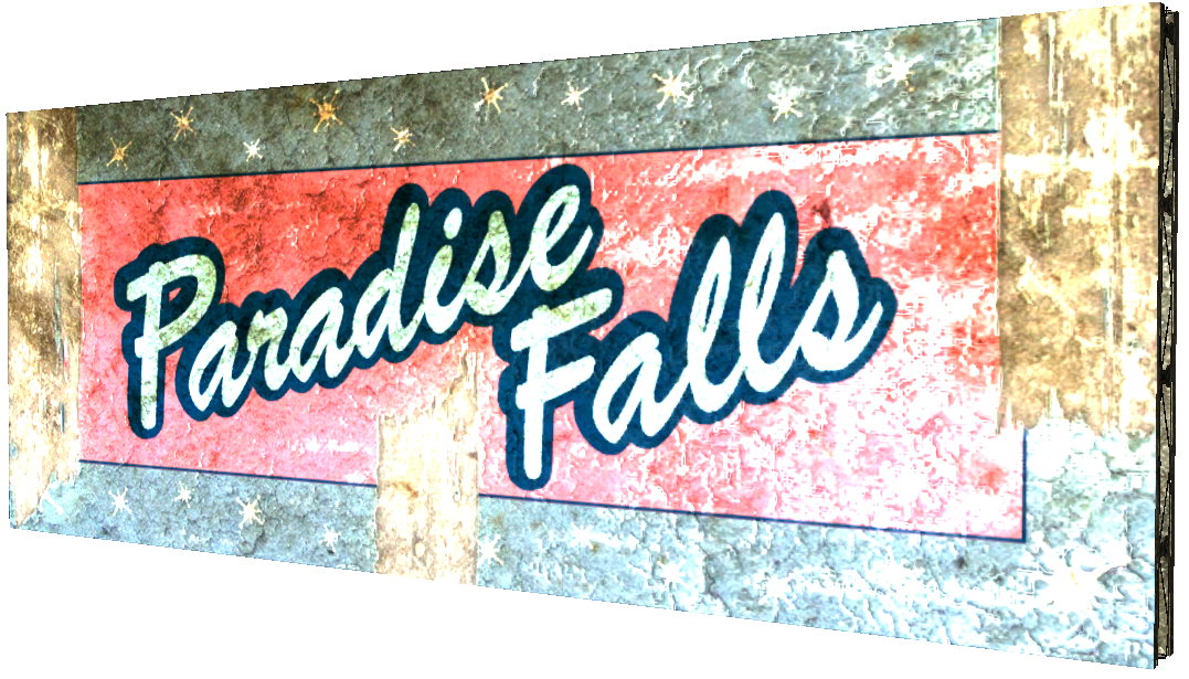 Paradise Falls billboard. Paradise Falls billboard.