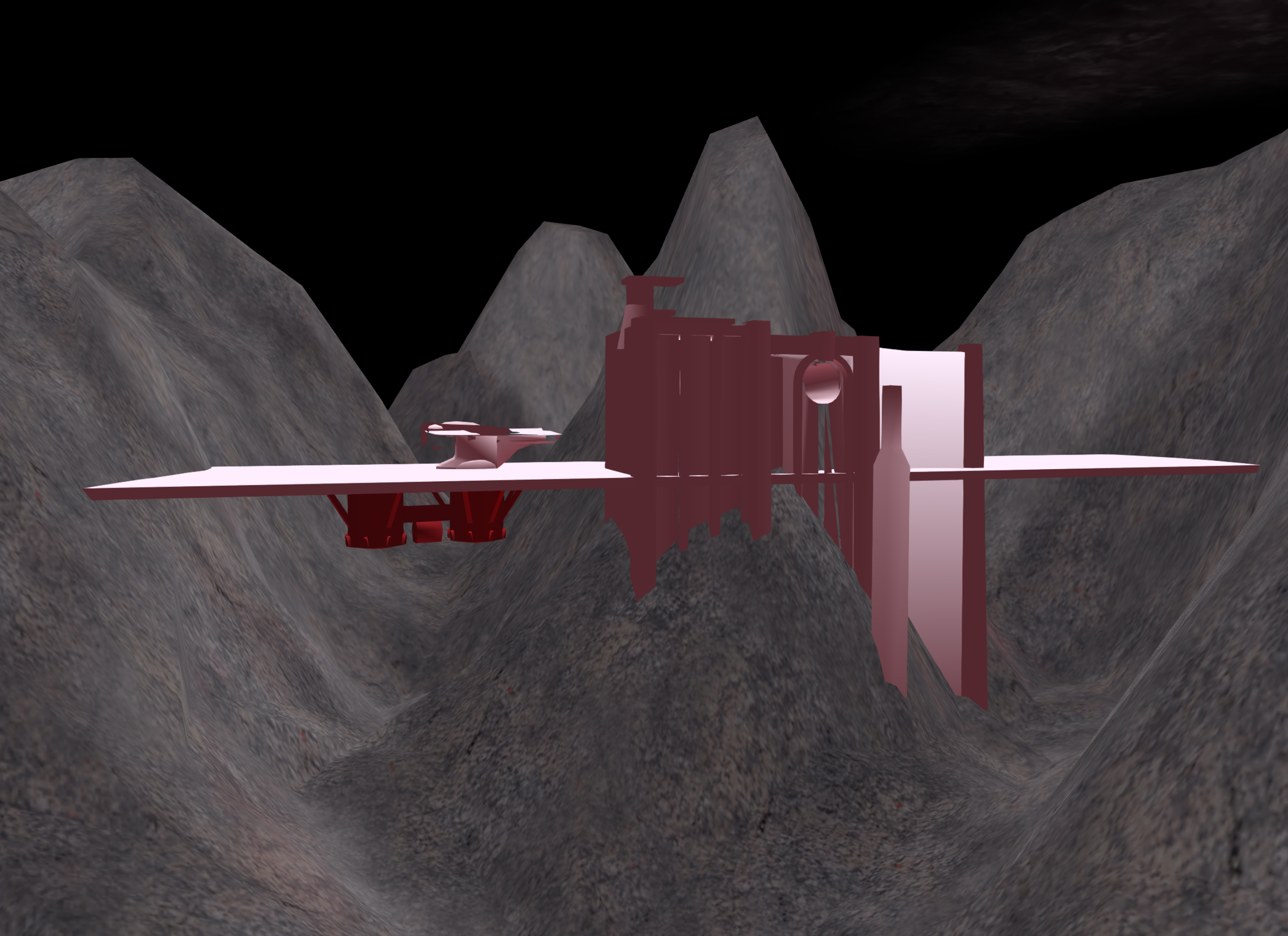An older version of the landing pad with a TF Lander on it An older version of the landing pad with a TF Lander on it