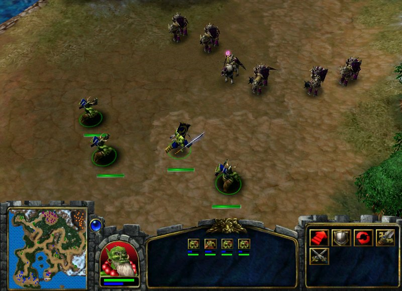 An Archmage with a band of Knights. An Archmage with a band of Knights.
