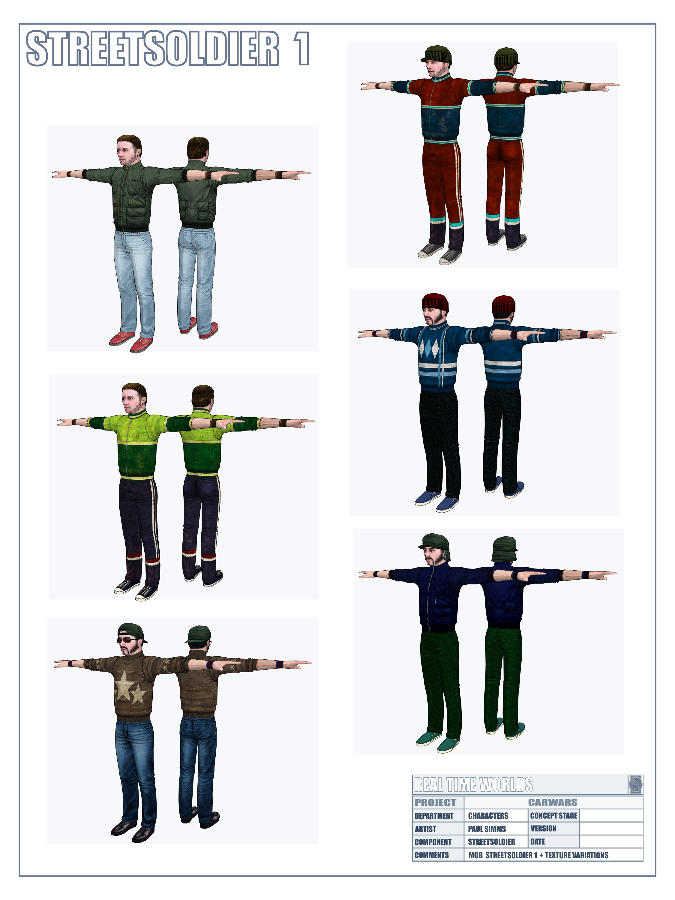 Sheet of various different Volk mercenary models and designs.