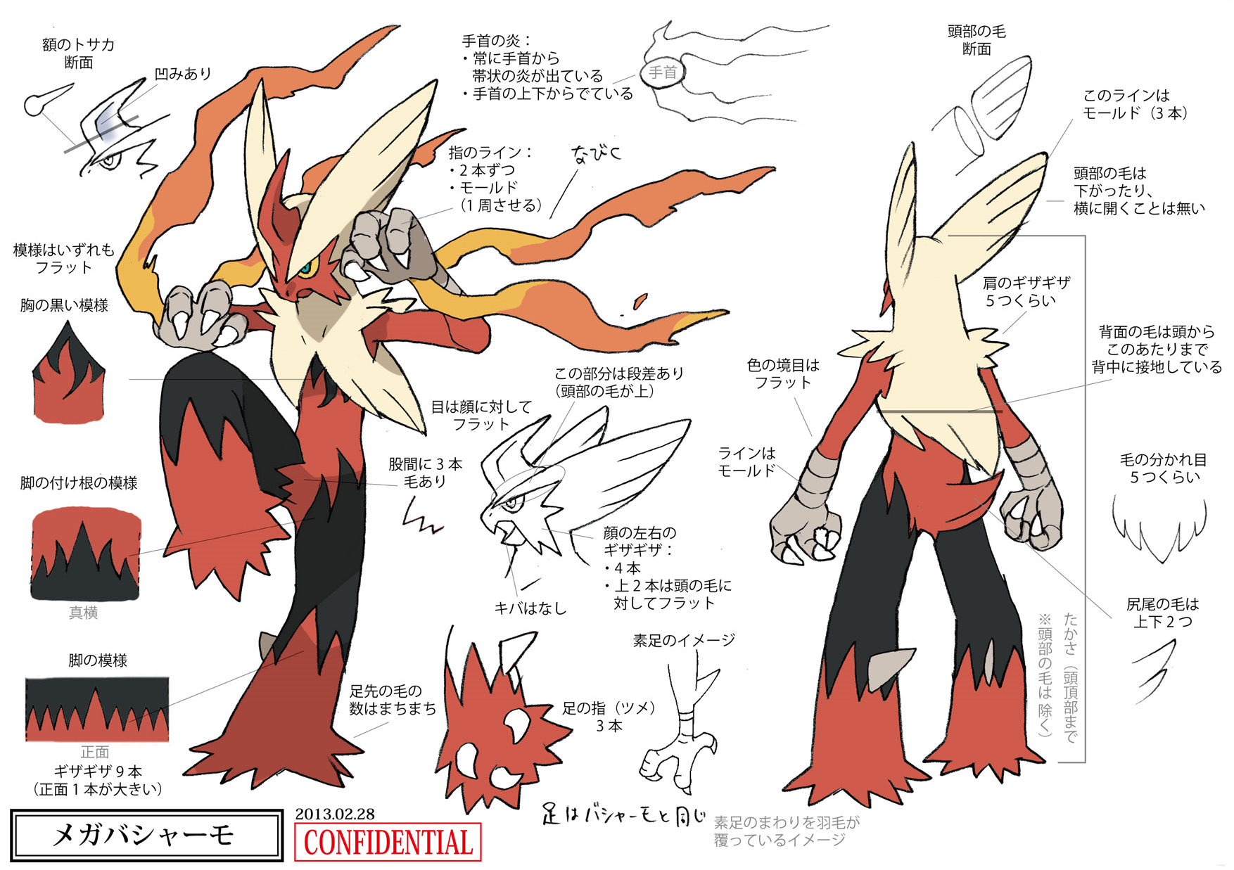 PokeXY_ConceptArt_メガバシャーモ_三面図.png