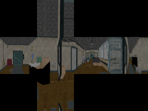 A hallway with two doors where one of them likely led to V's apartment A hallway with two doors where one of them likely led to V's apartment