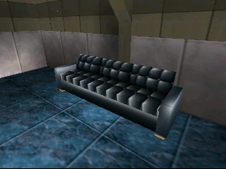 CI F Sofa A black leather sofa. CI F Sofa A black leather sofa.
