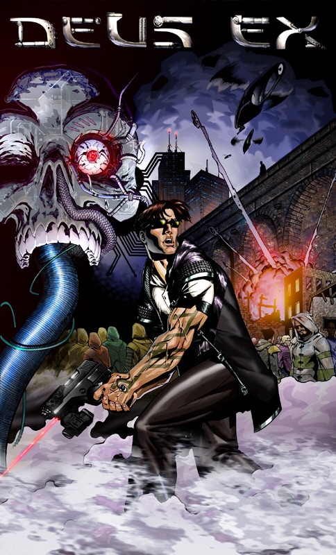 Early art for Deus Ex, showing the early design for JC.