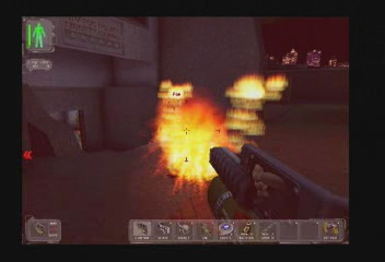 02:01 A different flamethrower burning effect from final, the entire body is covered in fire.