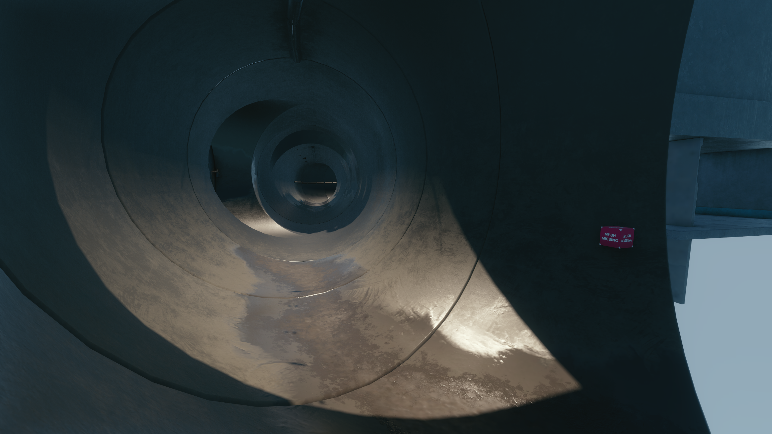 The player could swim into the pump station via this hidden route The player could swim into the pump station via this hidden route