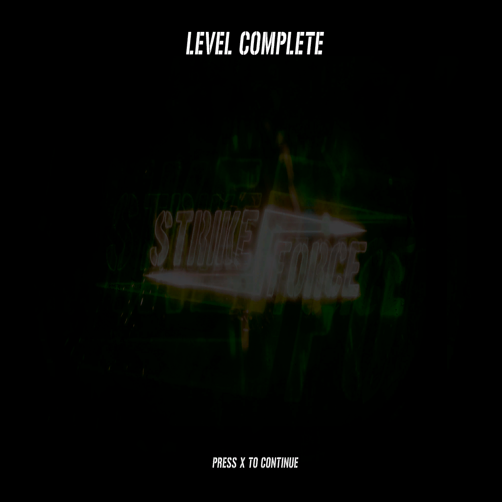 Temp level complete screen.
