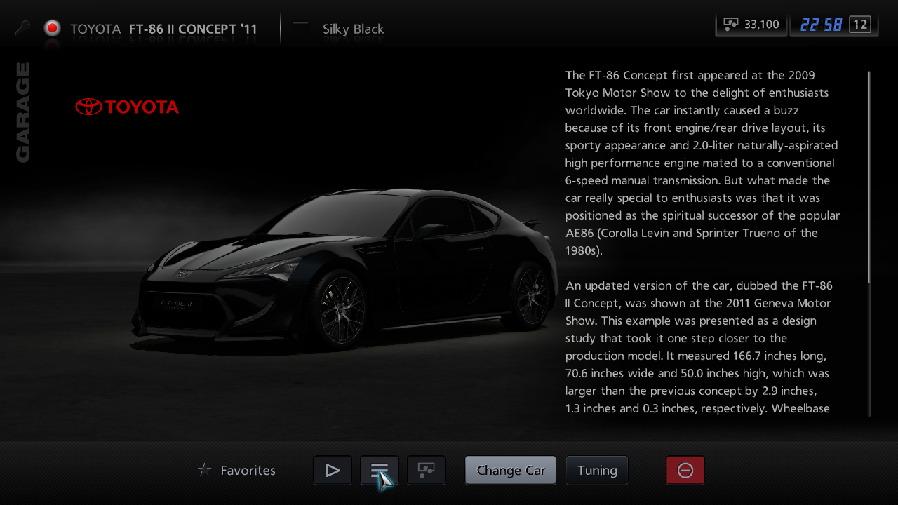 A screenshot of the car and its Description.