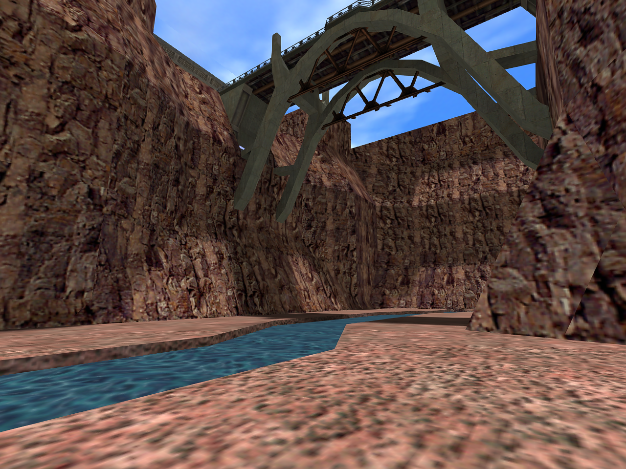 Bottom of the canyon.