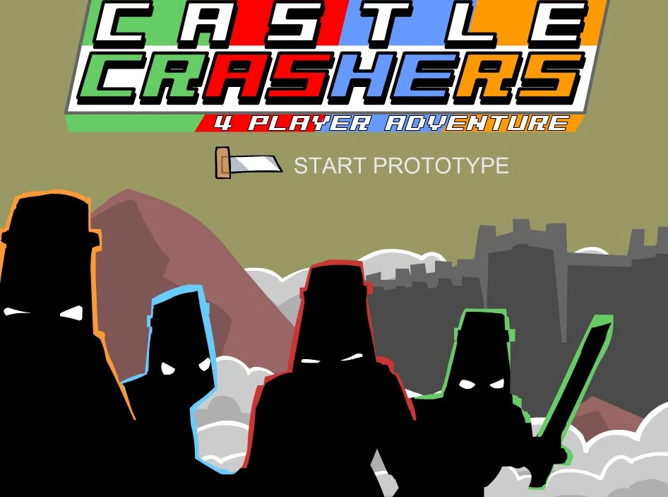 An early title screen, using the final title, but still using the demo's knight design.