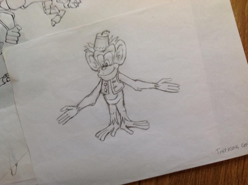 Concept art of the male Tiny Kong.