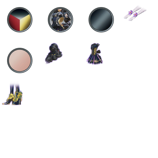 Icons possibly intended for the scrapped customization option called "Bayo Maker", seen in the Unused Text sub-page.