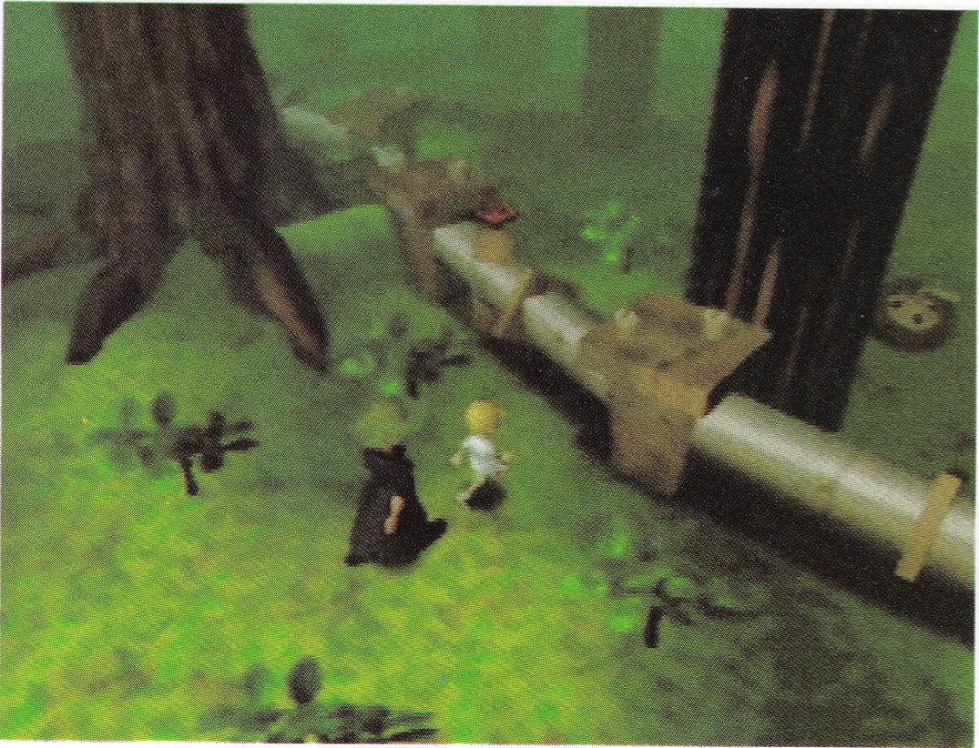 Flint and Lucas investigate the pipeline in the forest. Flint and Lucas investigate the pipeline in the forest.